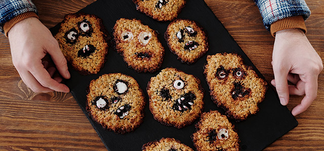Halloween-mat för barn som passar perfekt på Halloween-festen. 
